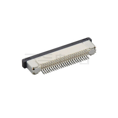 Pitch 0.50mm H2.0mm卧贴抽屉式下接 FPC 24pin 本色 镀雾锡